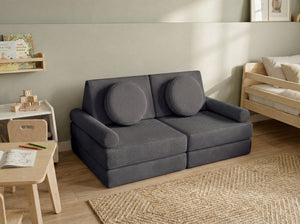 Custom Modular Kids Play Sofa, Corduroy Toddler Play Couch, Convertible Foam Floor Sofa for Playroom, Montessori Nursery