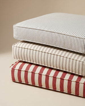 Custom Striped Window Seat Cushion, Made-to-Measure Bench Seat Pad, Kitchen Banquette Cushion, Bay Window Bench Pad, Tic