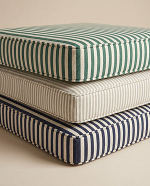 Custom Striped Window Seat Cushion, Made-to-Measure Bench Seat Pad, Kitchen Banquette Cushion, Bay Window Bench Pad, Tic