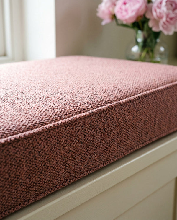 Custom Window Seat Cushion with Foam, Made-to-Measure Bench Seat Pad, Banquette Booth Cushion, Reading Nook Window Seat,