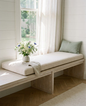 Custom Window Seat Cushion with Foam, Made-to-Measure Bench Seat Pad, Banquette Booth Cushion, Reading Nook Window Seat,