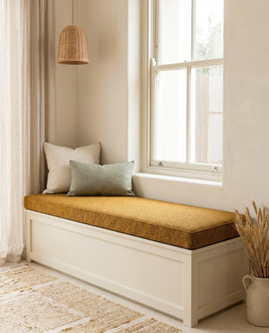 Custom Window Seat Cushion with Foam, Made-to-Measure Bench Seat Pad, Banquette Booth Cushion, Reading Nook Window Seat,