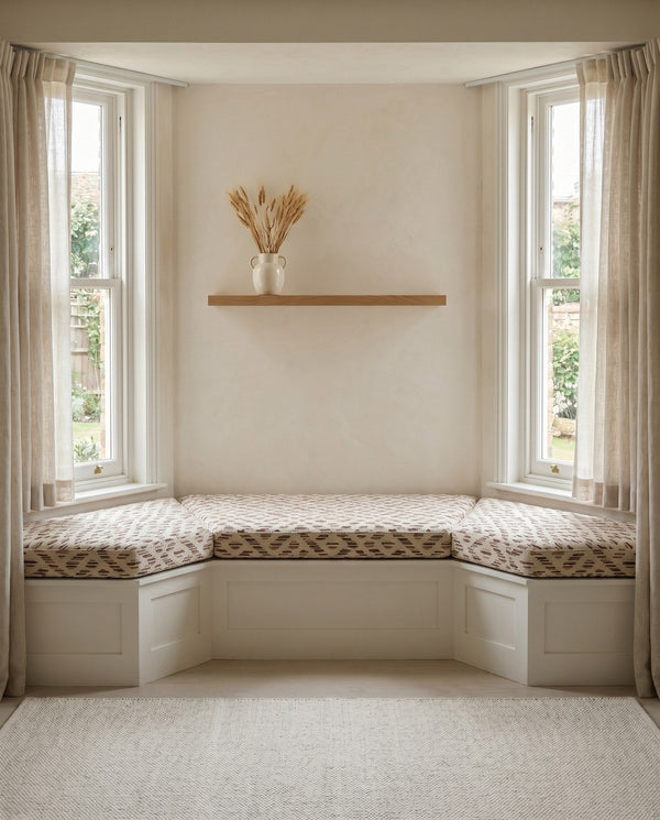 Custom Window Seat Cushion with Foam, Made-to-Measure Bench Seat Pad, Banquette Booth Cushion, Reading Nook Window Seat,
