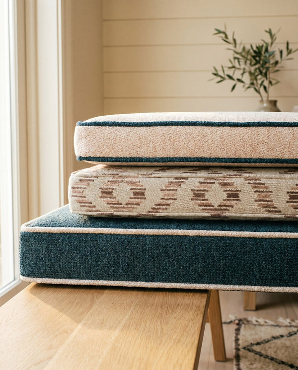 Custom Window Seat Cushion with Foam, Made-to-Measure Bench Seat Pad, Banquette Booth Cushion, Reading Nook Window Seat,