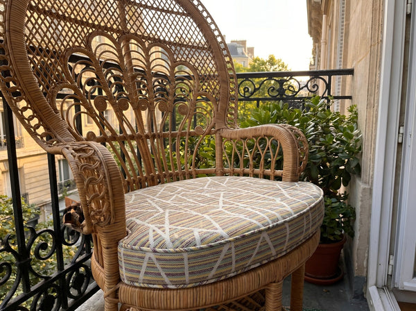 Custom Outdoor Seat Cushion with Ties, Made-to-Measure Garden Bench Pad, Patio Chair Cushion, Weatherproof Bistro Seat P