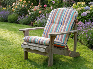 Custom Outdoor Seat Cushion with Ties, Made-to-Measure Garden Bench Pad, Patio Chair Cushion, Weatherproof Bistro Seat P