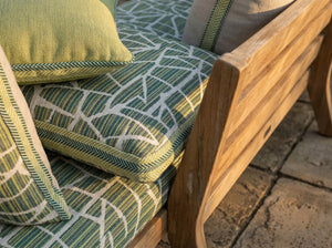 Custom Outdoor Seat Cushion with Ties, Made-to-Measure Garden Bench Pad, Patio Chair Cushion, Weatherproof Bistro Seat P