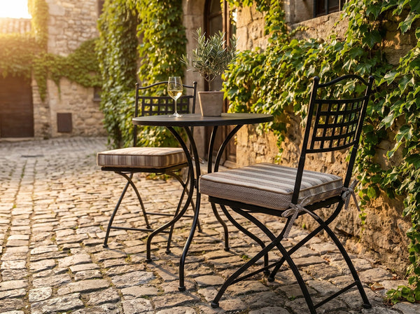 Custom Outdoor Seat Cushion with Ties, Made-to-Measure Garden Bench Pad, Patio Chair Cushion, Weatherproof Bistro Seat P