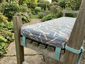 Custom Outdoor Seat Cushion with Ties, Made-to-Measure Garden Bench Pad, Patio Chair Cushion, Weatherproof Bistro Seat P