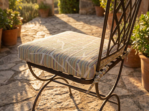 Custom Outdoor Seat Cushion with Ties, Made-to-Measure Garden Bench Pad, Patio Chair Cushion, Weatherproof Bistro Seat P