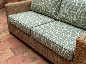Custom Outdoor Seat Cushion with Ties, Made-to-Measure Garden Bench Pad, Patio Chair Cushion, Weatherproof Bistro Seat P