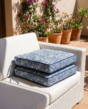 Custom Outdoor Seat Cushion with Ties, Made-to-Measure Garden Bench Pad, Patio Chair Cushion, Weatherproof Bistro Seat P