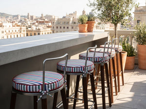 Custom Outdoor Seat Cushion with Ties, Made-to-Measure Garden Bench Pad, Patio Chair Cushion, Weatherproof Bistro Seat P