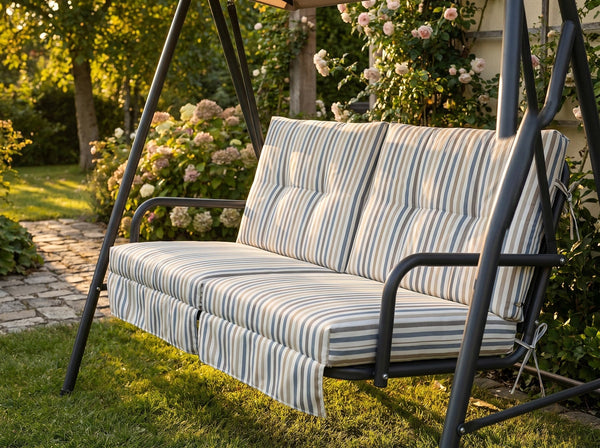 Custom Outdoor Seat Cushion with Ties, Made-to-Measure Garden Bench Pad, Patio Chair Cushion, Weatherproof Bistro Seat P