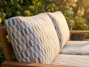 Custom Outdoor Seat Cushion with Ties, Made-to-Measure Garden Bench Pad, Patio Chair Cushion, Weatherproof Bistro Seat P