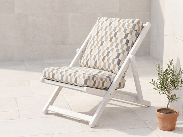 Custom Outdoor Seat Cushion with Ties, Made-to-Measure Garden Bench Pad, Patio Chair Cushion, Weatherproof Bistro Seat P