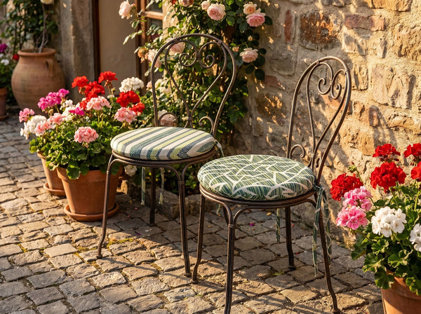 Custom Outdoor Seat Cushion with Ties, Made-to-Measure Garden Bench Pad, Patio Chair Cushion, Weatherproof Bistro Seat P