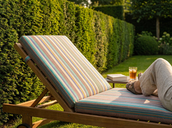 Custom Outdoor Seat Cushion with Ties, Made-to-Measure Garden Bench Pad, Patio Chair Cushion, Weatherproof Bistro Seat P