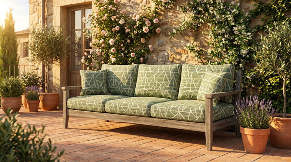 Custom Outdoor Seat Cushion with Ties, Made-to-Measure Garden Bench Pad, Patio Chair Cushion, Weatherproof Bistro Seat P
