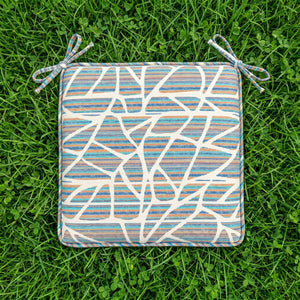 Custom Outdoor Seat Cushion with Ties, Made-to-Measure Garden Bench Pad, Patio Chair Cushion, Weatherproof Bistro Seat P