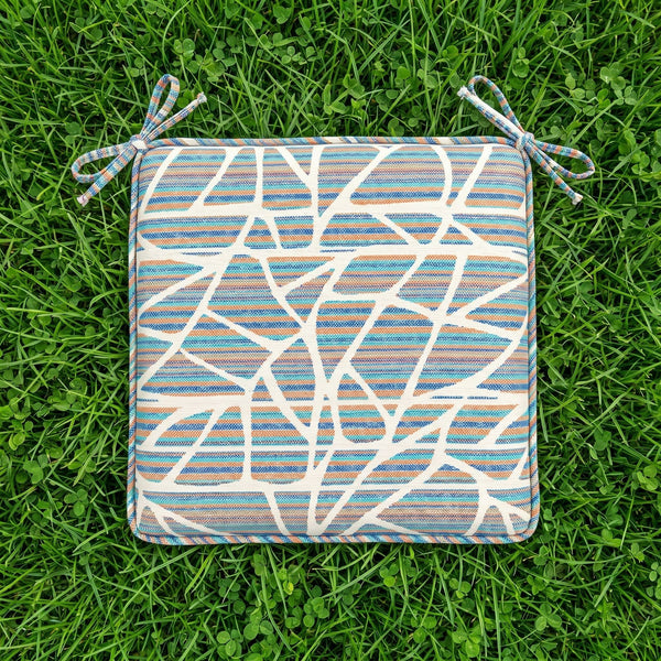 Custom Outdoor Seat Cushion with Ties, Made-to-Measure Garden Bench Pad, Patio Chair Cushion, Weatherproof Bistro Seat P
