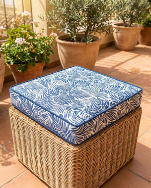 Custom Outdoor Seat Cushion with Ties, Made-to-Measure Garden Bench Pad, Patio Chair Cushion, Weatherproof Bistro Seat P