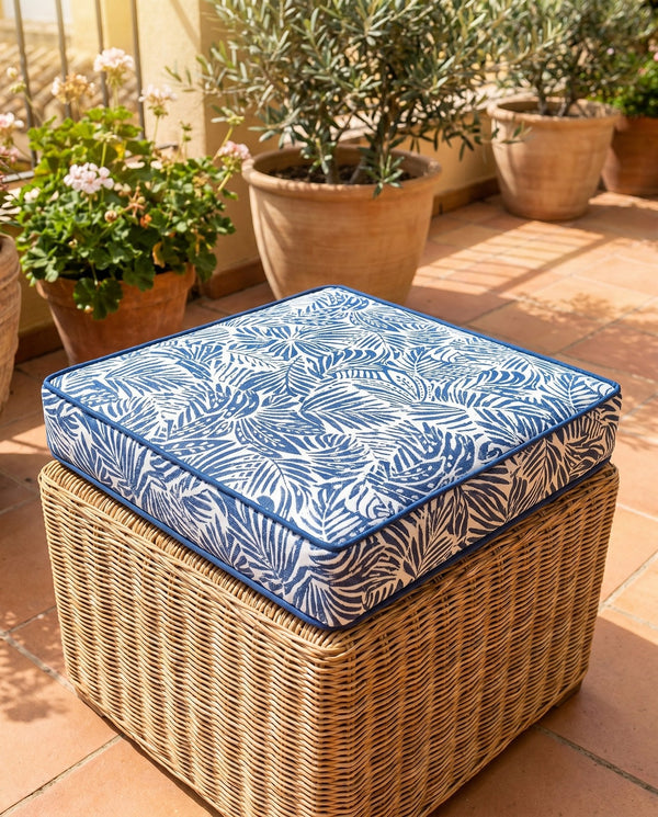 Custom Outdoor Seat Cushion with Ties, Made-to-Measure Garden Bench Pad, Patio Chair Cushion, Weatherproof Bistro Seat P