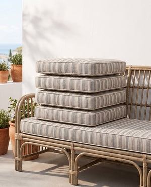 Custom Outdoor Seat Cushion with Ties, Made-to-Measure Garden Bench Pad, Patio Chair Cushion, Weatherproof Bistro Seat P