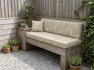 Custom Outdoor Seat Cushion with Ties, Made-to-Measure Garden Bench Pad, Patio Chair Cushion, Weatherproof Bistro Seat P