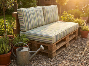 Custom Outdoor Seat Cushion with Ties, Made-to-Measure Garden Bench Pad, Patio Chair Cushion, Weatherproof Bistro Seat P