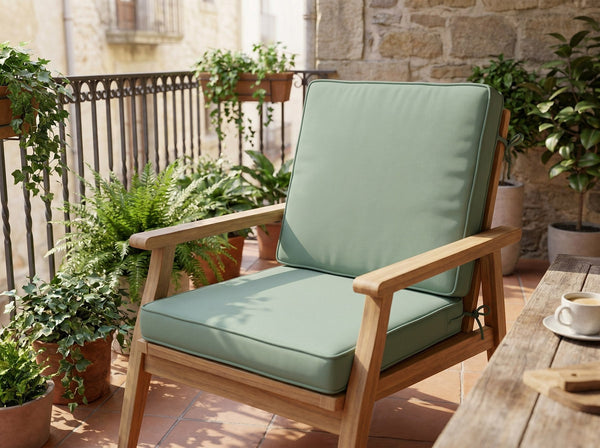Custom Outdoor Seat Cushion with Ties, Made-to-Measure Garden Bench Pad, Patio Chair Cushion, Weatherproof Bistro Seat P