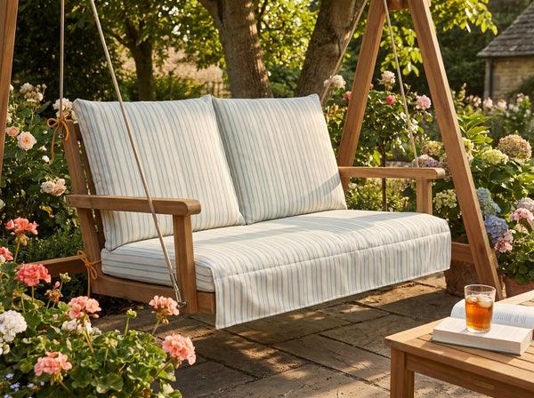 Custom Outdoor Seat Cushion with Ties, Made-to-Measure Garden Bench Pad, Patio Chair Cushion, Weatherproof Bistro Seat P