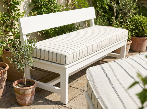 Custom Outdoor Seat Cushion with Ties, Made-to-Measure Garden Bench Pad, Patio Chair Cushion, Weatherproof Bistro Seat P