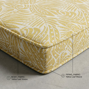 Custom Outdoor Seat Cushion with Piping, Made-to-Measure Box Edge Patio Bench Cushion, Waterproof Chair Seat Pad, Window