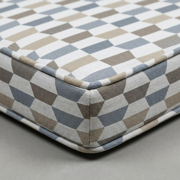 Custom Outdoor Seat Cushion with Piping, Made-to-Measure Box Edge Patio Bench Cushion, Waterproof Chair Seat Pad, Window