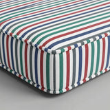 Multicolor striped outdoor cushion with red and green stripes
