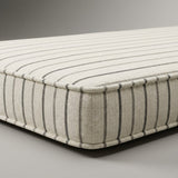 Natural outdoor cushion with charcoal pinstripes