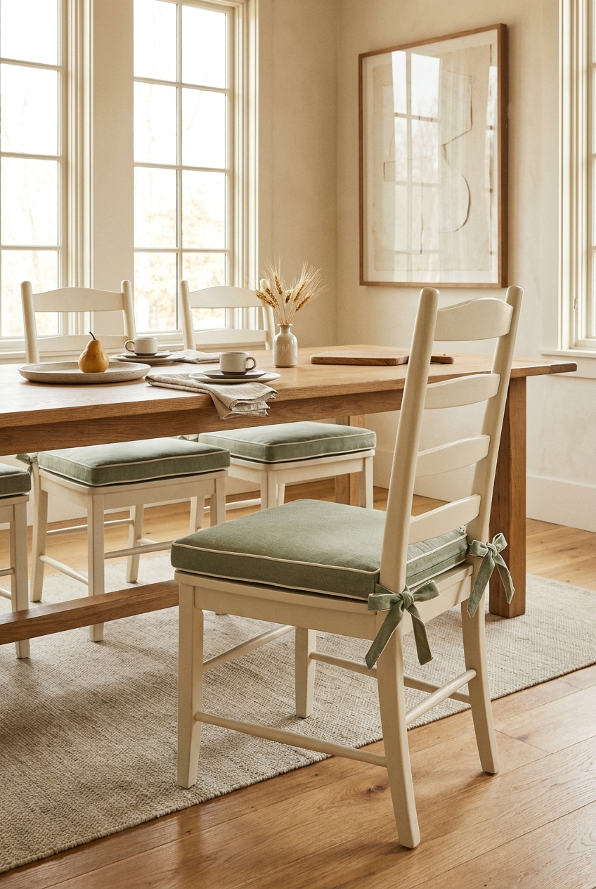 Tied chair cushions, made for the seat that matters.