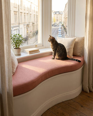 Custom Window Seat Cushion, Made-to-Measure Bench Seat Pad, Pet-Friendly Giza Cotton Cushion, Banquette Booth Nook Cushi