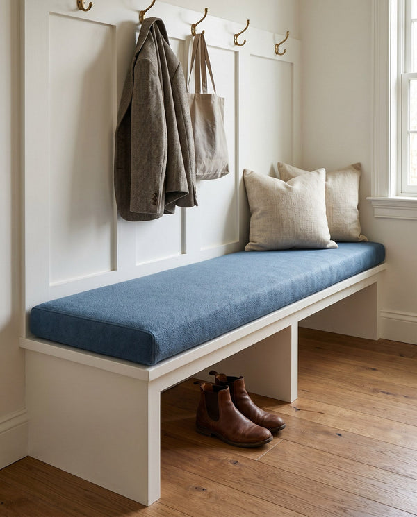 Custom Window Seat Cushion, Made-to-Measure Bench Seat Pad, Pet-Friendly Giza Cotton Cushion, Banquette Booth Nook Cushi