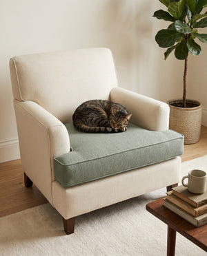 Custom Window Seat Cushion, Made-to-Measure Bench Seat Pad, Pet-Friendly Giza Cotton Cushion, Banquette Booth Nook Cushi