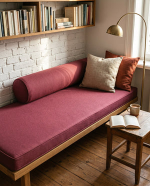 Custom Window Seat Cushion, Made-to-Measure Bench Seat Pad, Pet-Friendly Giza Cotton Cushion, Banquette Booth Nook Cushi