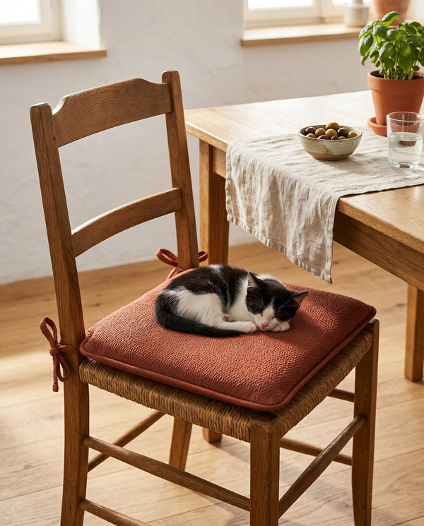 Custom Window Seat Cushion, Made-to-Measure Bench Seat Pad, Pet-Friendly Giza Cotton Cushion, Banquette Booth Nook Cushi