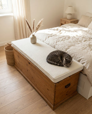 Custom Window Seat Cushion, Made-to-Measure Bench Seat Pad, Pet-Friendly Giza Cotton Cushion, Banquette Booth Nook Cushi