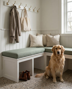 Custom Window Seat Cushion, Made-to-Measure Bench Seat Pad, Pet-Friendly Giza Cotton Cushion, Banquette Booth Nook Cushi