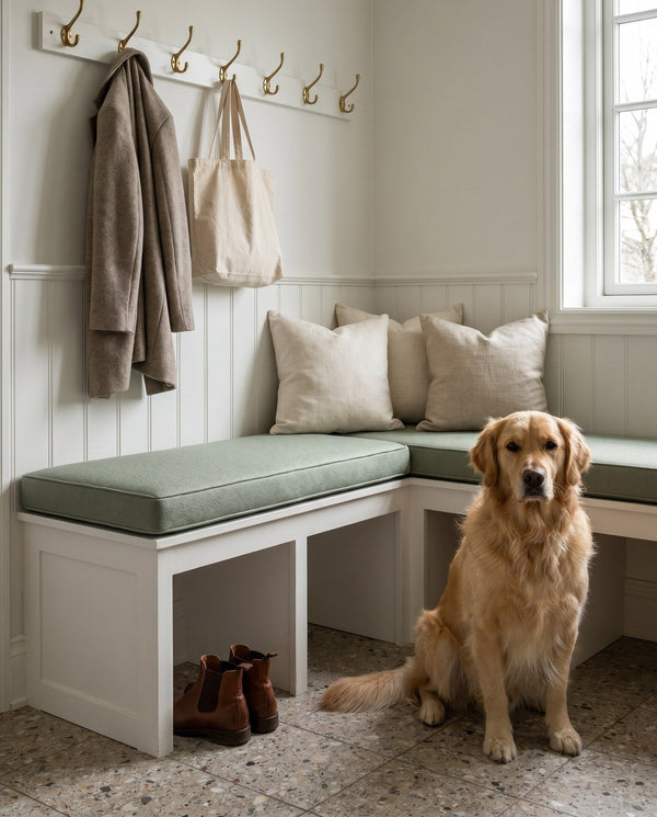 Custom Window Seat Cushion, Made-to-Measure Bench Seat Pad, Pet-Friendly Giza Cotton Cushion, Banquette Booth Nook Cushi