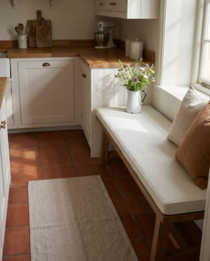 Custom Window Seat Cushion, Made-to-Measure Bench Seat Pad, Pet-Friendly Giza Cotton Cushion, Banquette Booth Nook Cushi
