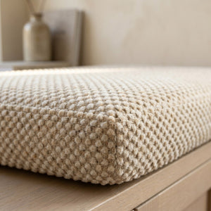 Custom Window Seat Cushion with Foam, Made-to-Measure Bench Seat Pad, Textured Point Weave Banquette Cushion, Bay Window