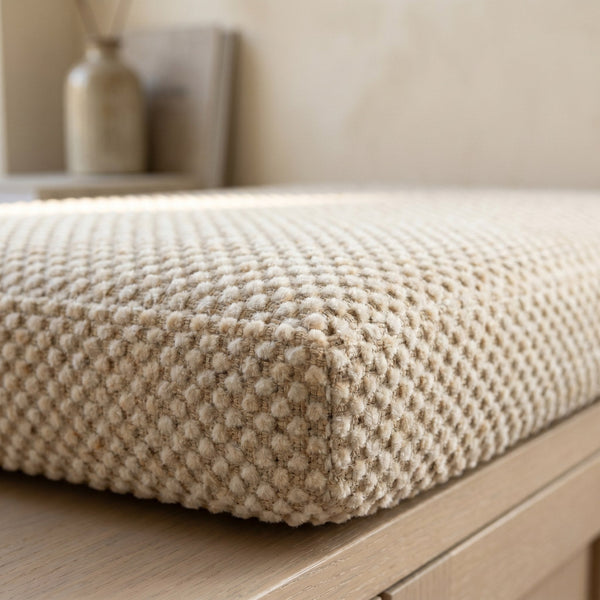 Custom Window Seat Cushion with Foam, Made-to-Measure Bench Seat Pad, Textured Point Weave Banquette Cushion, Bay Window