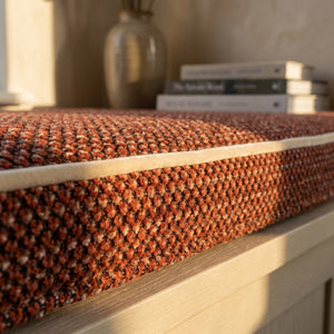 Custom Window Seat Cushion with Foam, Made-to-Measure Bench Seat Pad, Textured Point Weave Banquette Cushion, Bay Window